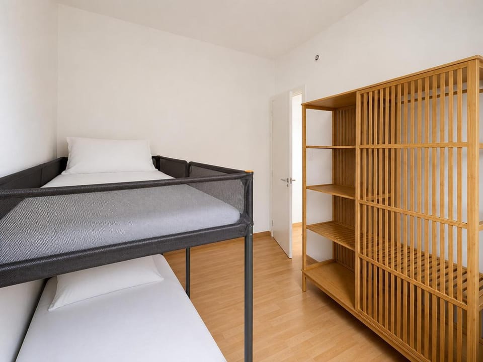 Bed, Photo of the whole room, Bedroom, bunk bed, wardrobe