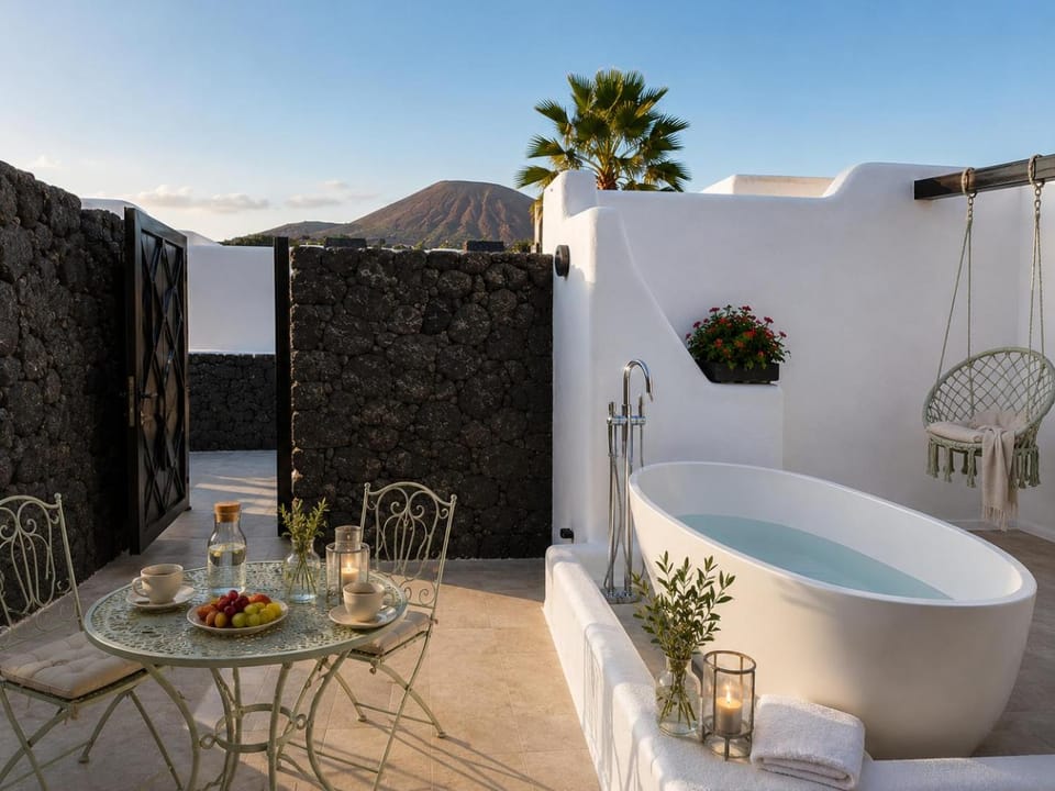 Patio, Natural landscape, Balcony/Terrace, Food and drinks, Bath