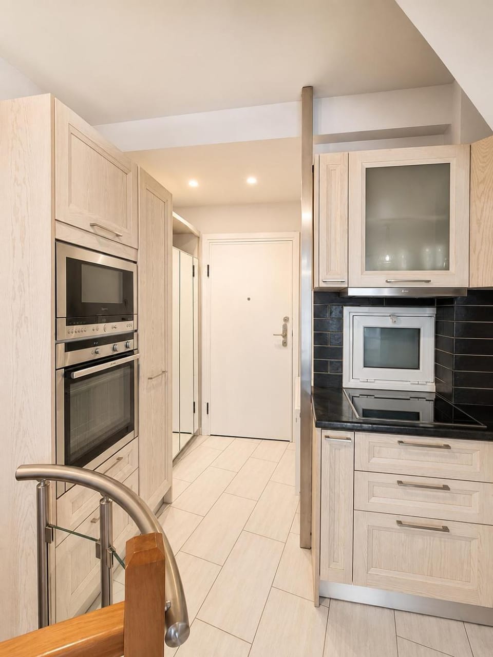 Kitchen or kitchenette, oven, stove