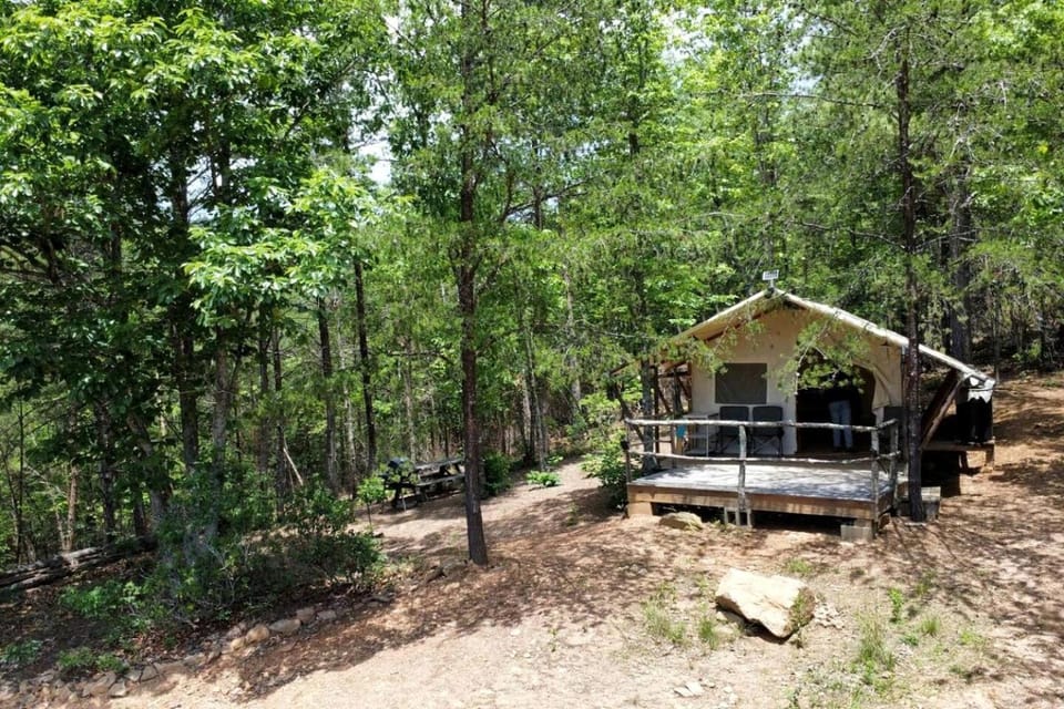 Remote Off-Grid Safari Tent with Private Mountaintop Ridge on 180 Acres Near Lenoir, NC Luxury tent in Caldwell