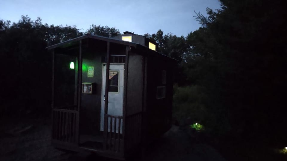 Whimsical Caboose Glamping Cabin with SpookyWoods Trail Near Penobscot River | Lincoln, Maine Cabin in Lincoln