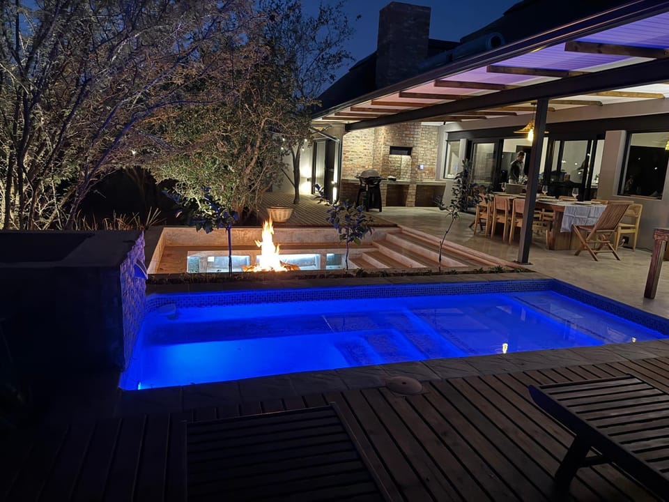 Patio, Night, Natural landscape, Swimming pool