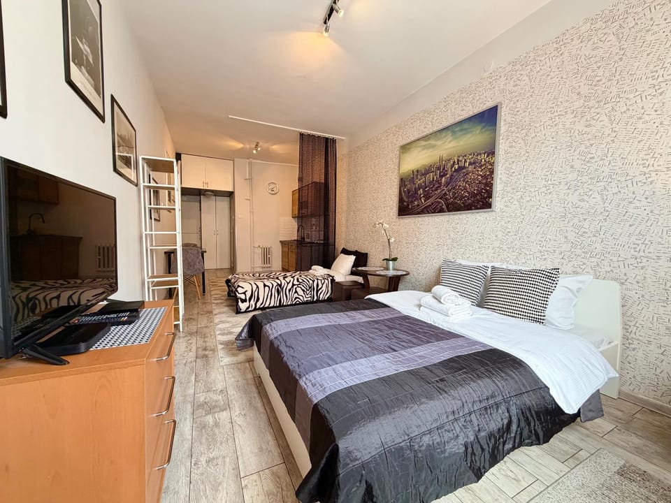 Communal lounge/ TV room, Bed, TV and multimedia, Living room, Photo of the whole room, Seating area, Evening entertainment, Bedroom