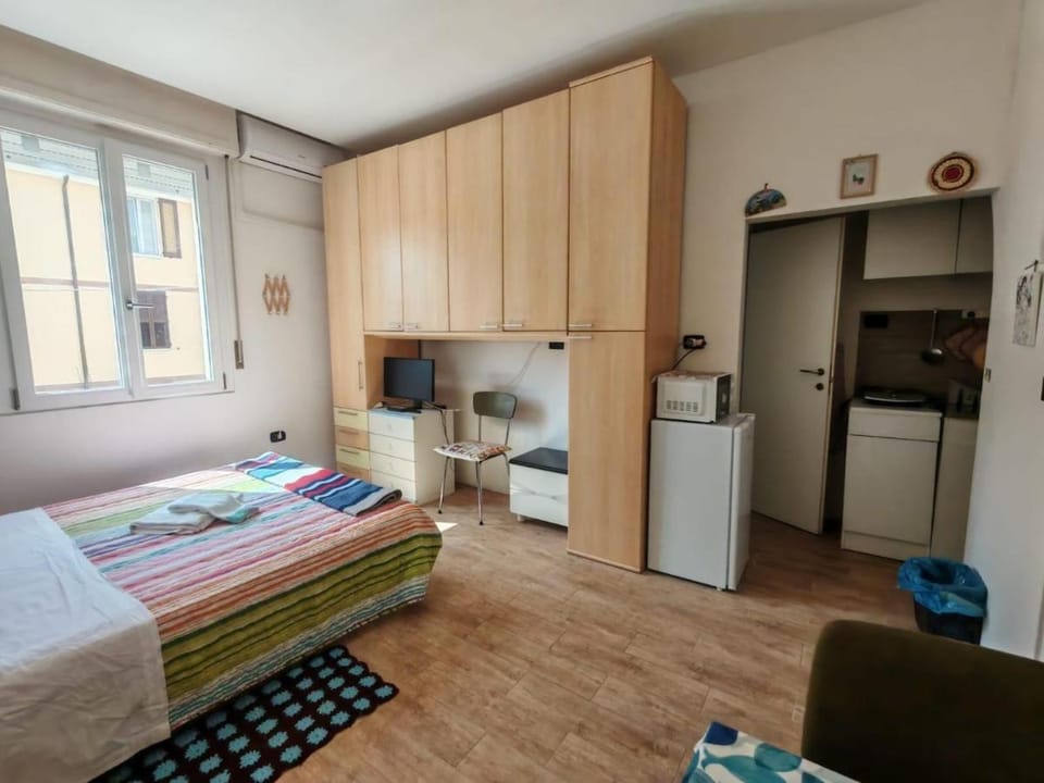 Bed, TV and multimedia, Kitchen or kitchenette, Photo of the whole room, Bedroom, wardrobe, air conditioner