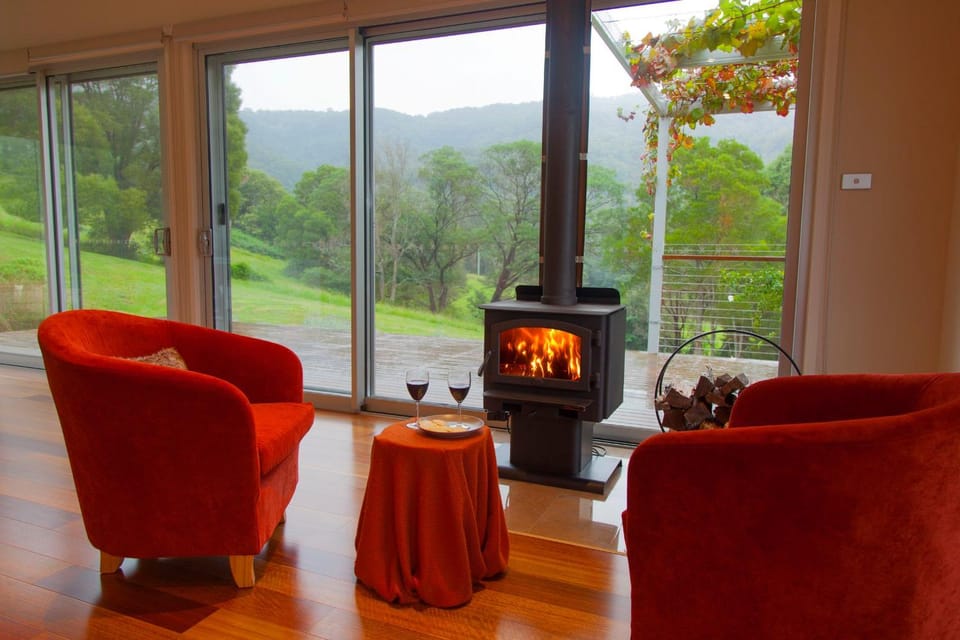 Living room, Seating area, Mountain view