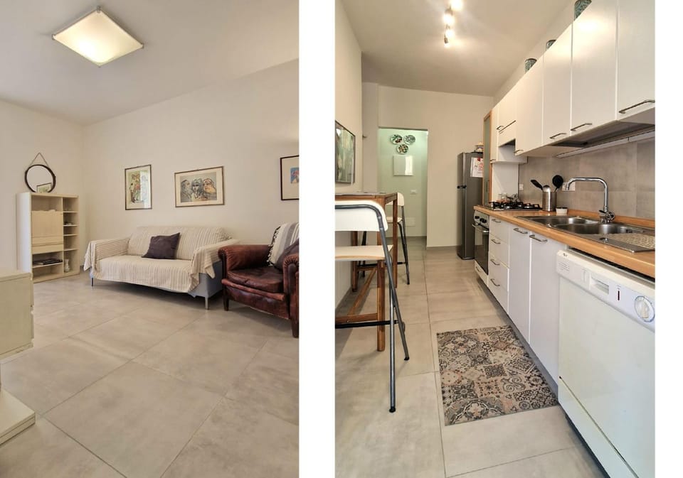 Kitchen or kitchenette, Living room, Dining area