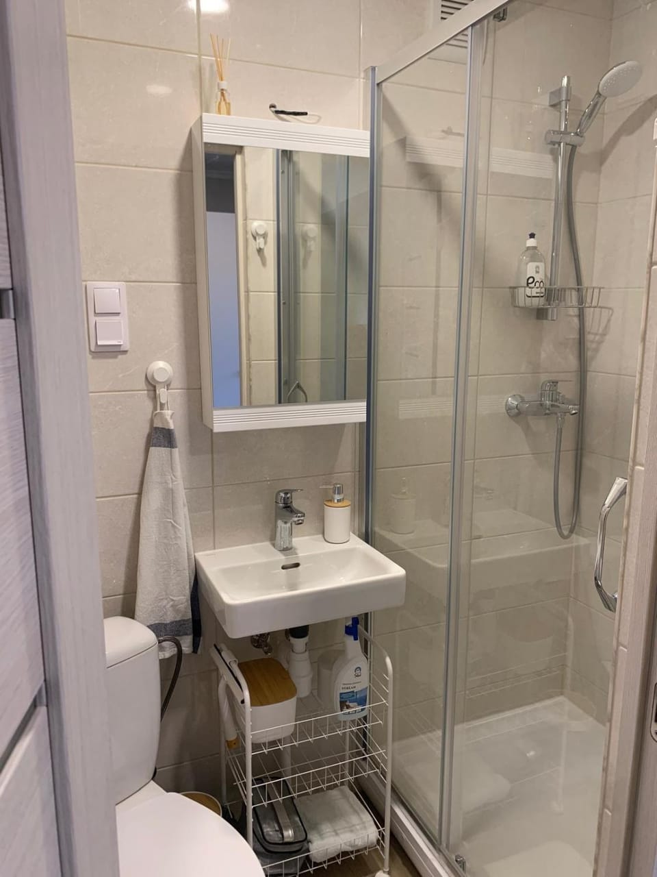 Shower, Toilet, Bathroom, towels