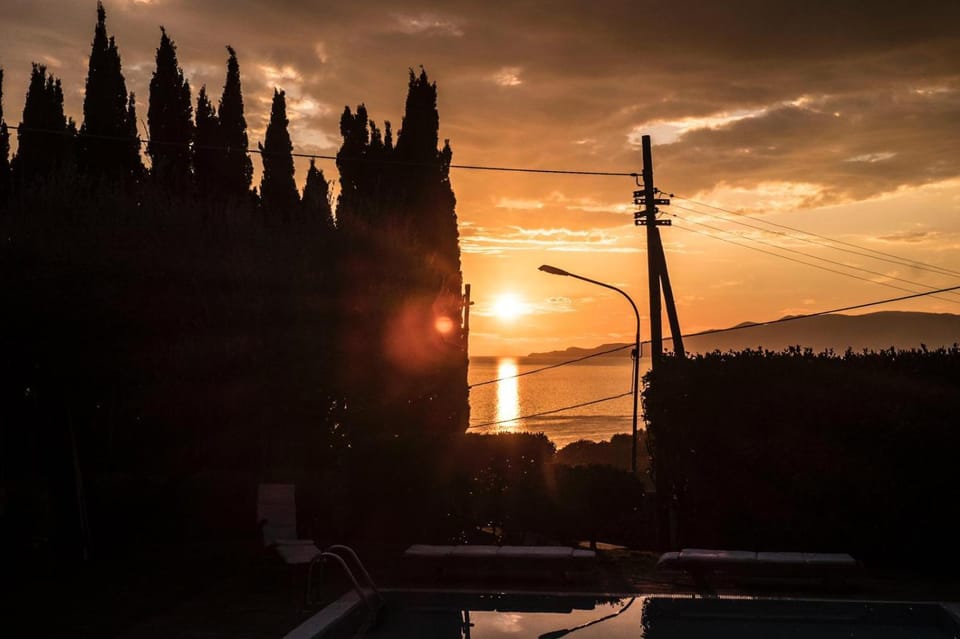 Pool view, Sunset