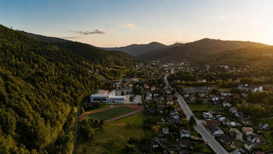 Natural landscape, Bird's eye view, Mountain view