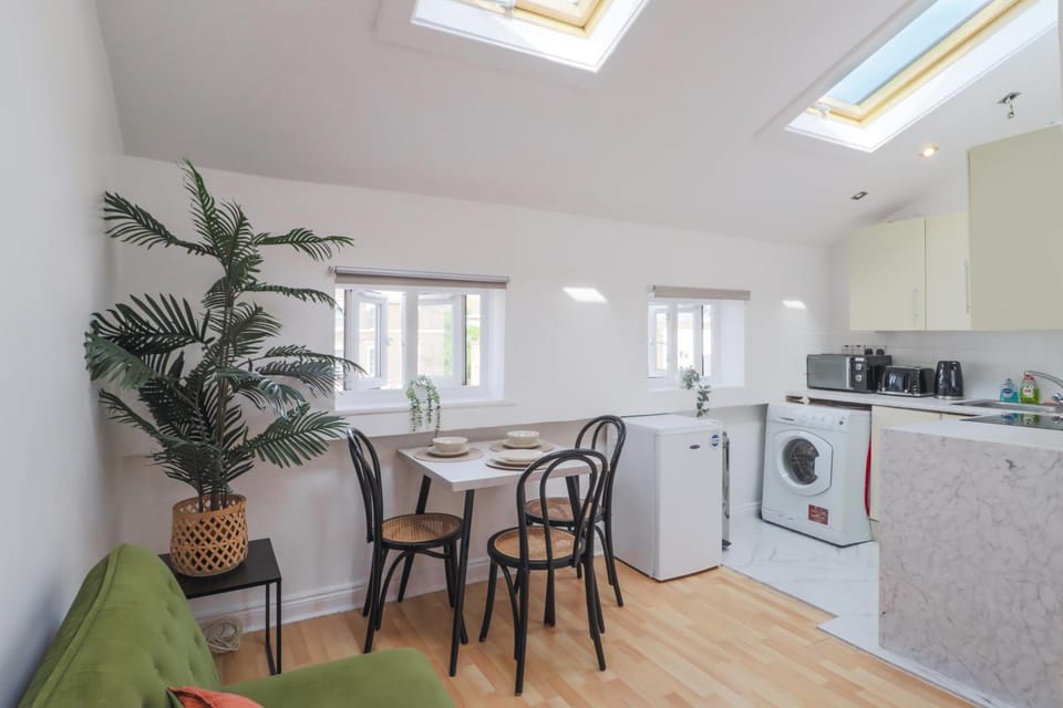 Kitchen or kitchenette, washing machine