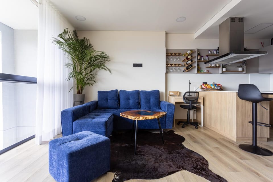 Kitchen or kitchenette, Living room, Seating area
