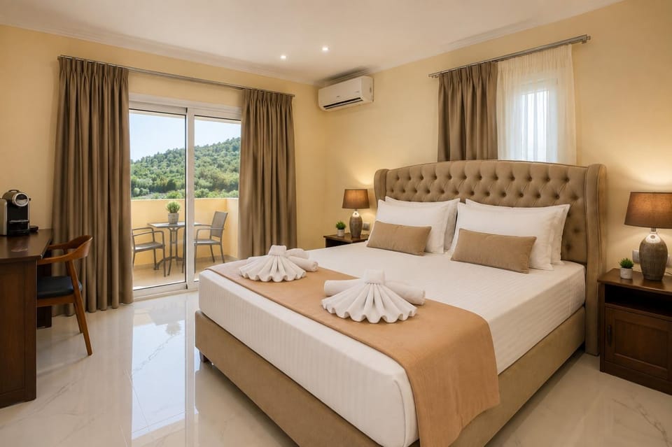 Bed, Natural landscape, Photo of the whole room, Bedroom, air conditioner