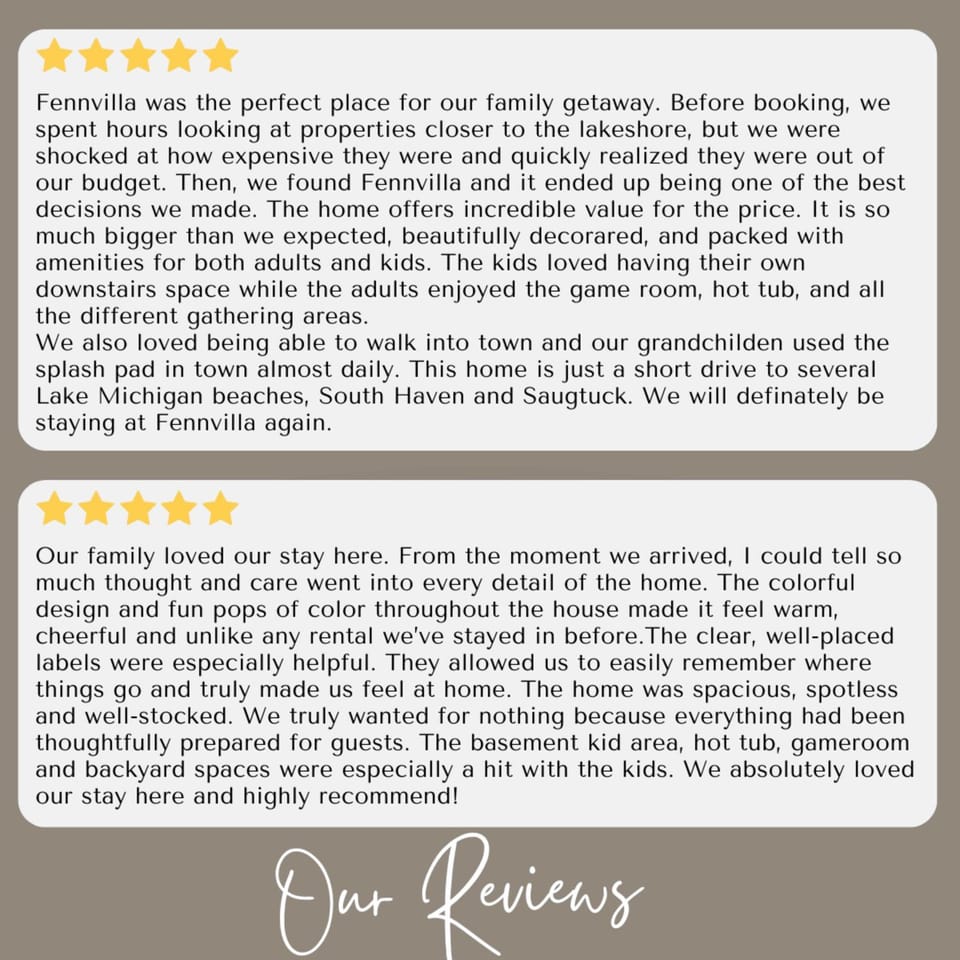 Game Room, Garden, Hot Tub, Beach, Text overlay, Family