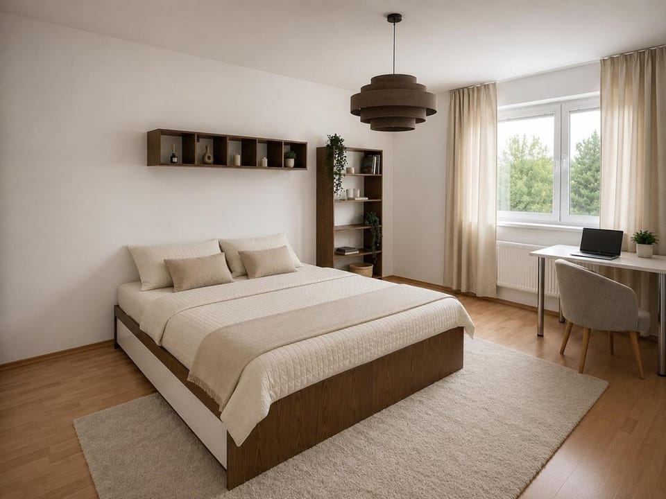 Photo of the whole room, Bedroom