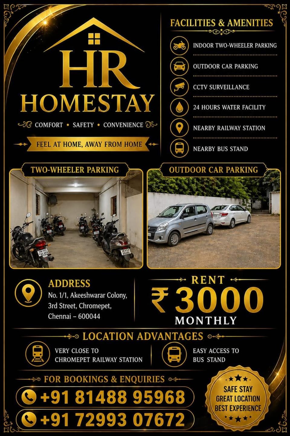 HR home stay Hostel in Chennai