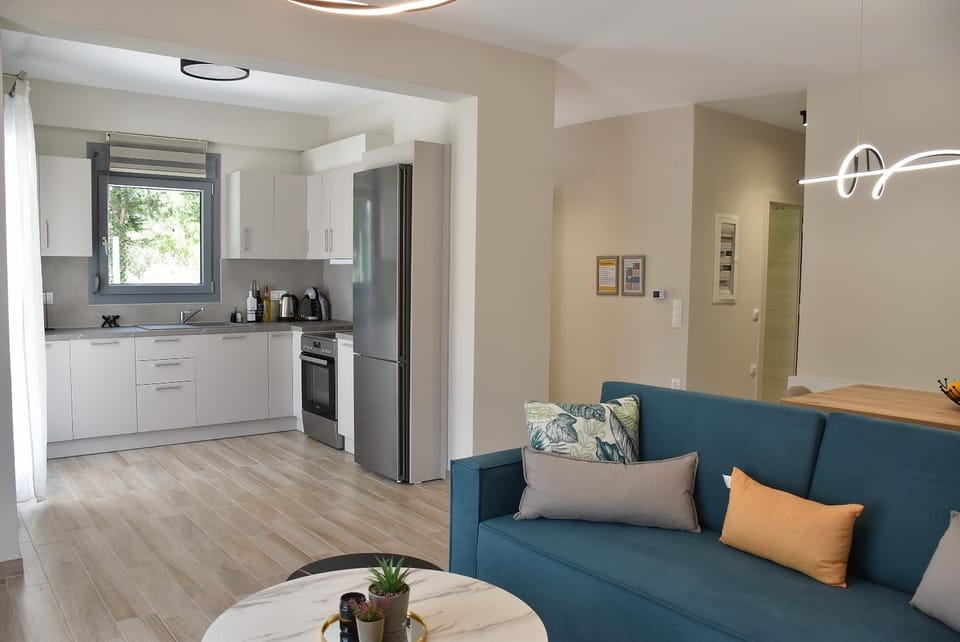 Living room, kitchen