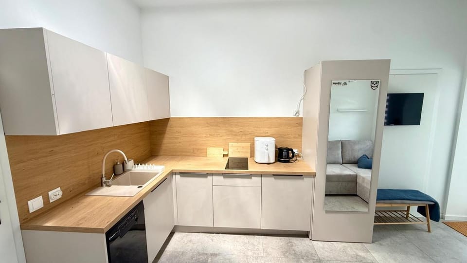 Kitchen or kitchenette, oven, stove