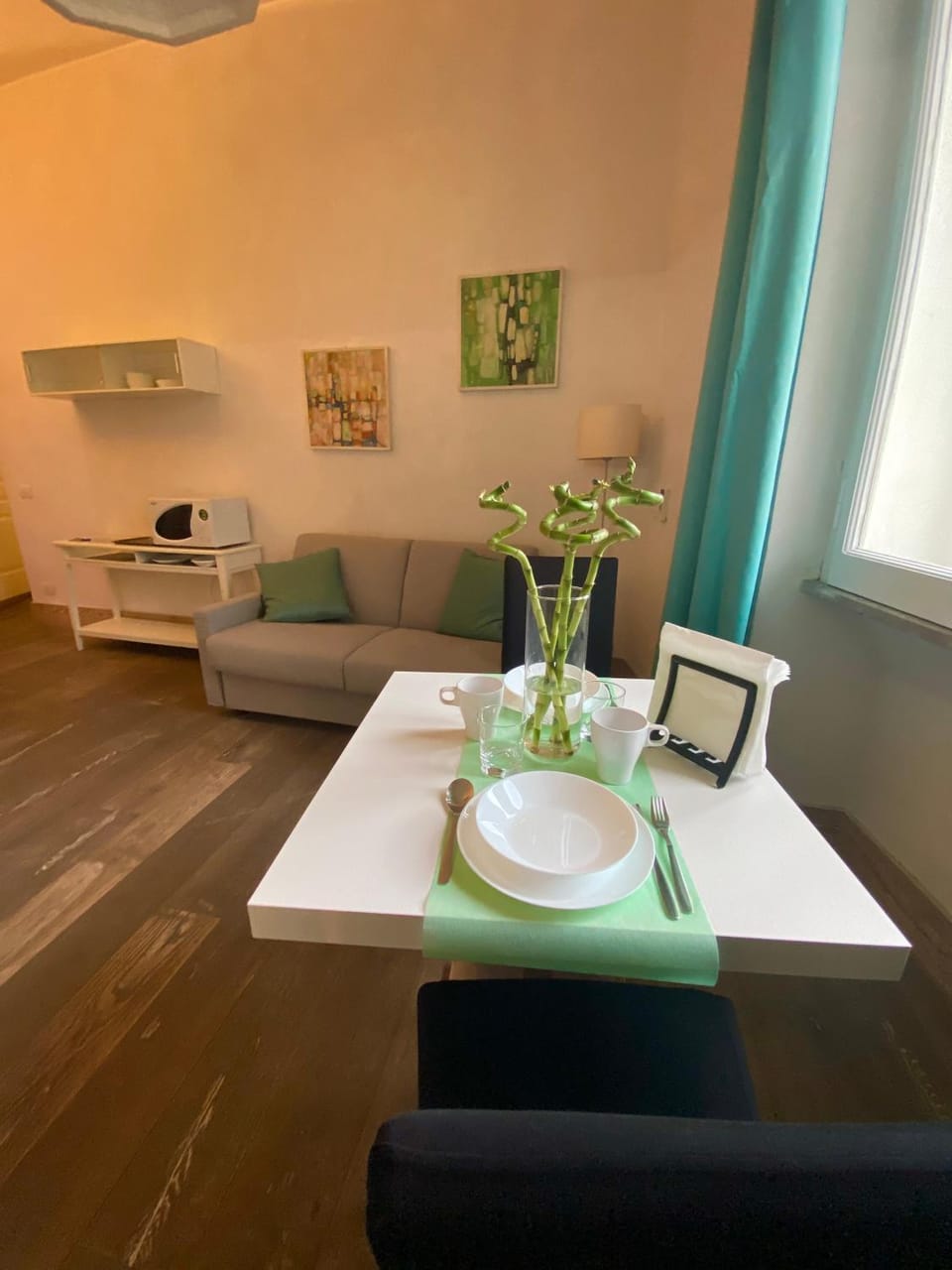 Living room, kitchen