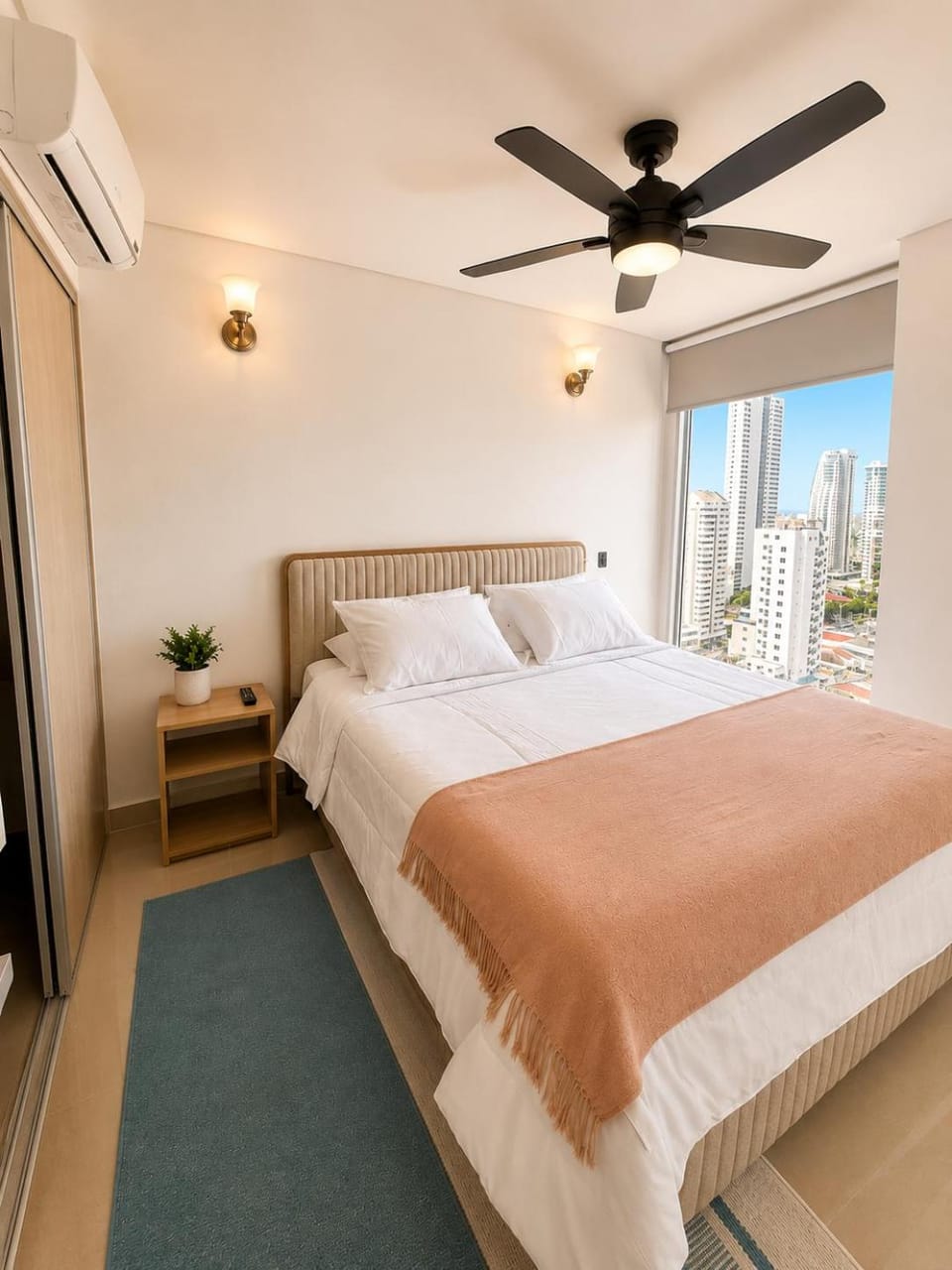 Photo of the whole room, Bedroom, air conditioner