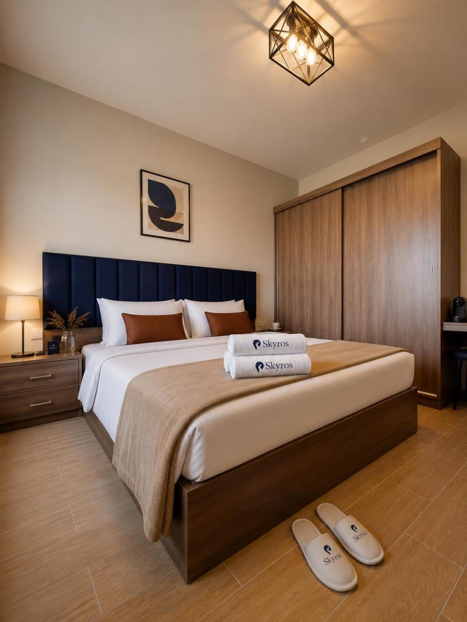 Bed, Photo of the whole room, Bedroom, towels, wardrobe