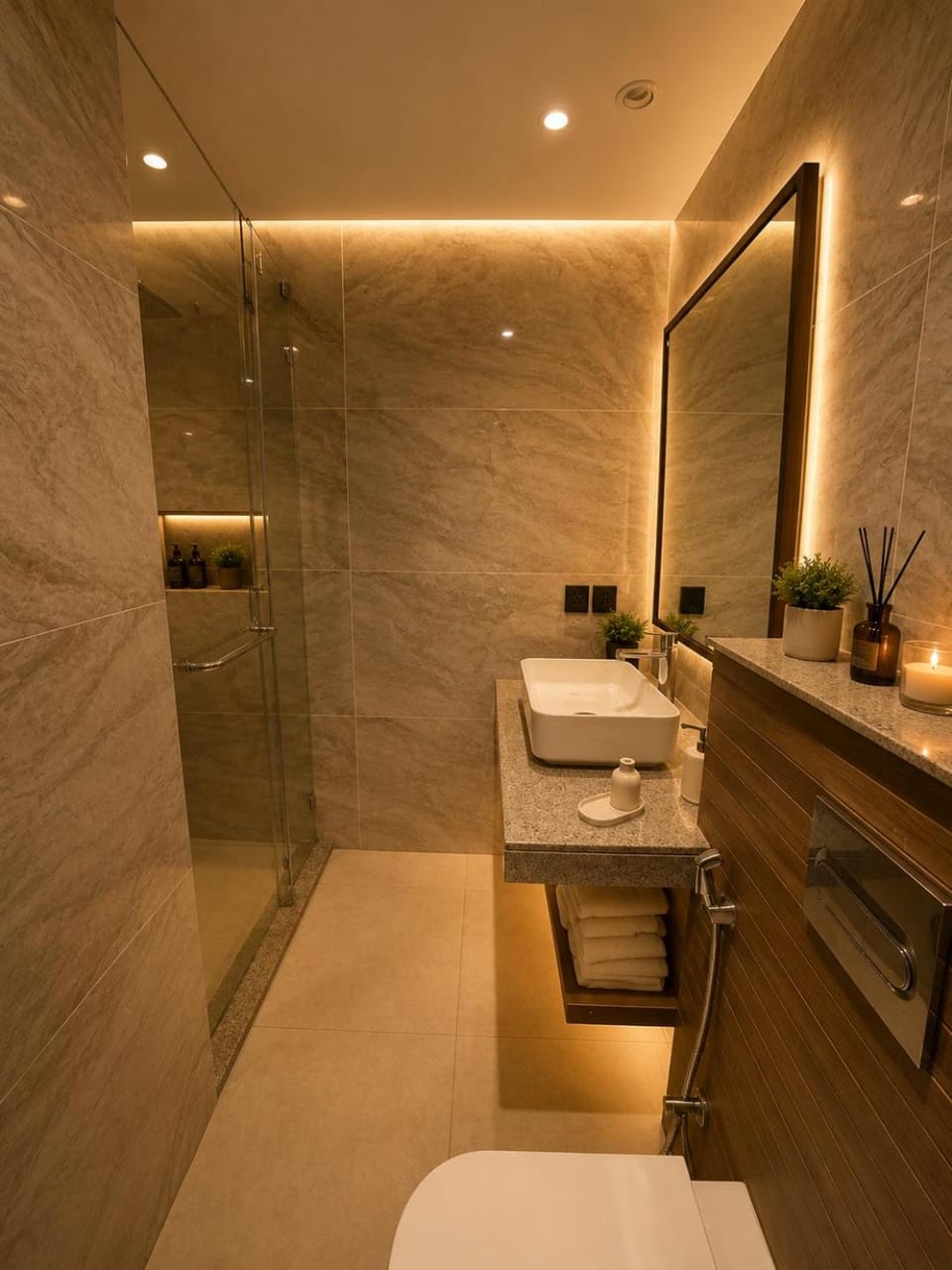 Bathroom, towels