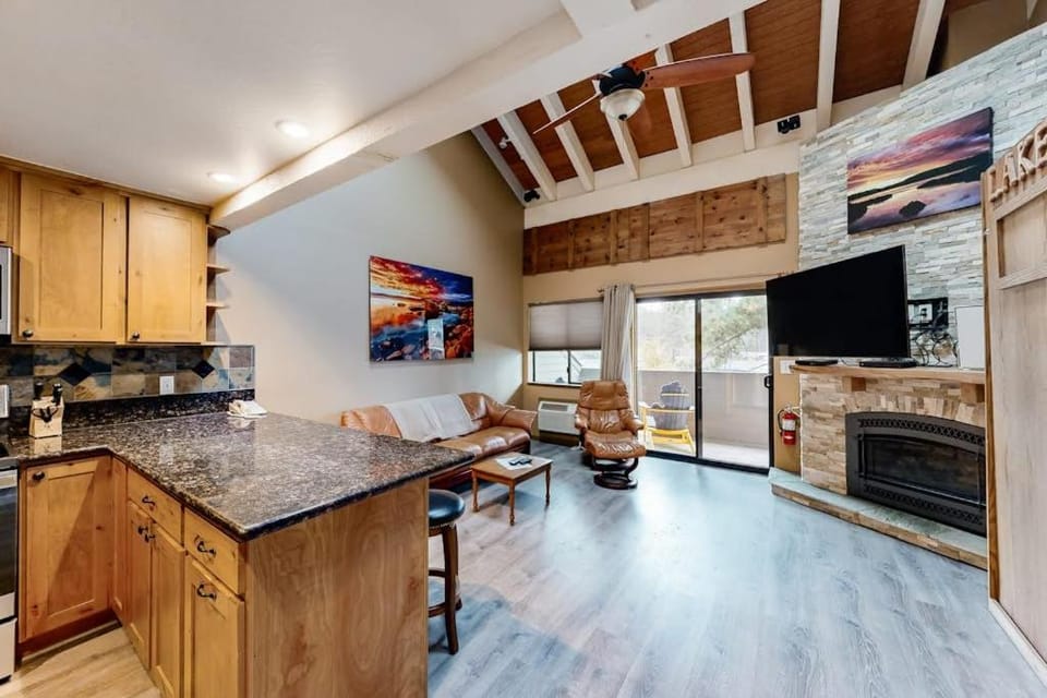 Lake dreams come true at this top-floor studio with loft at Lakeland Village Apartment in South Lake Tahoe