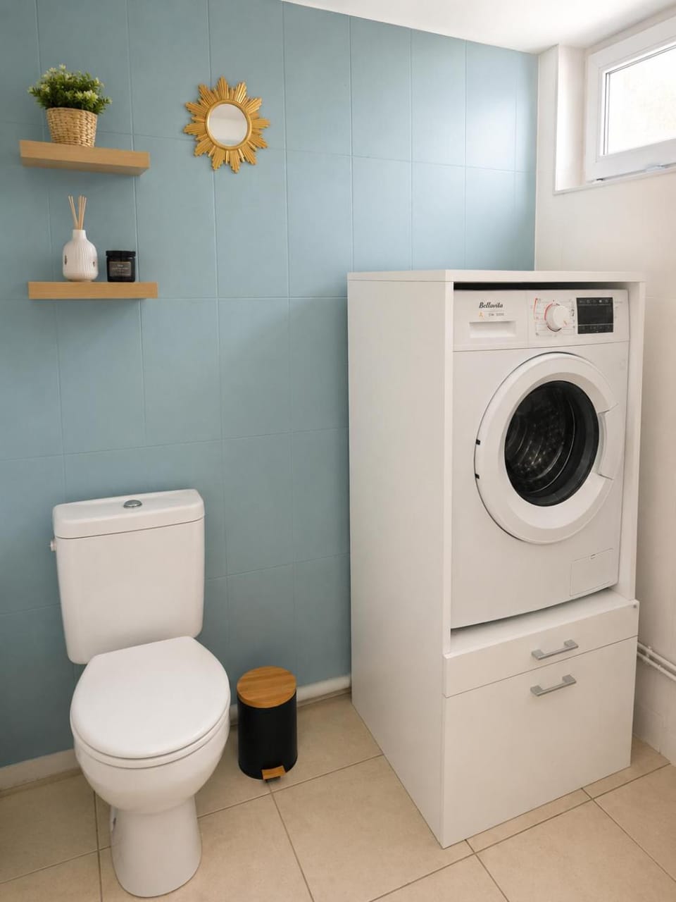 Toilet, washing machine