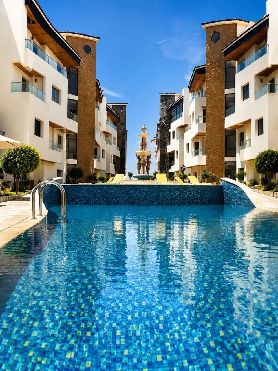 Property building, Day, Pool view, Swimming pool, sunbed