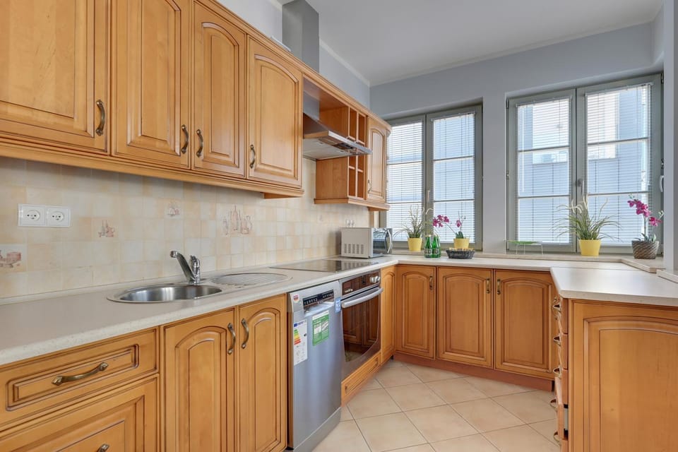 Kitchen or kitchenette, dishwasher, stove