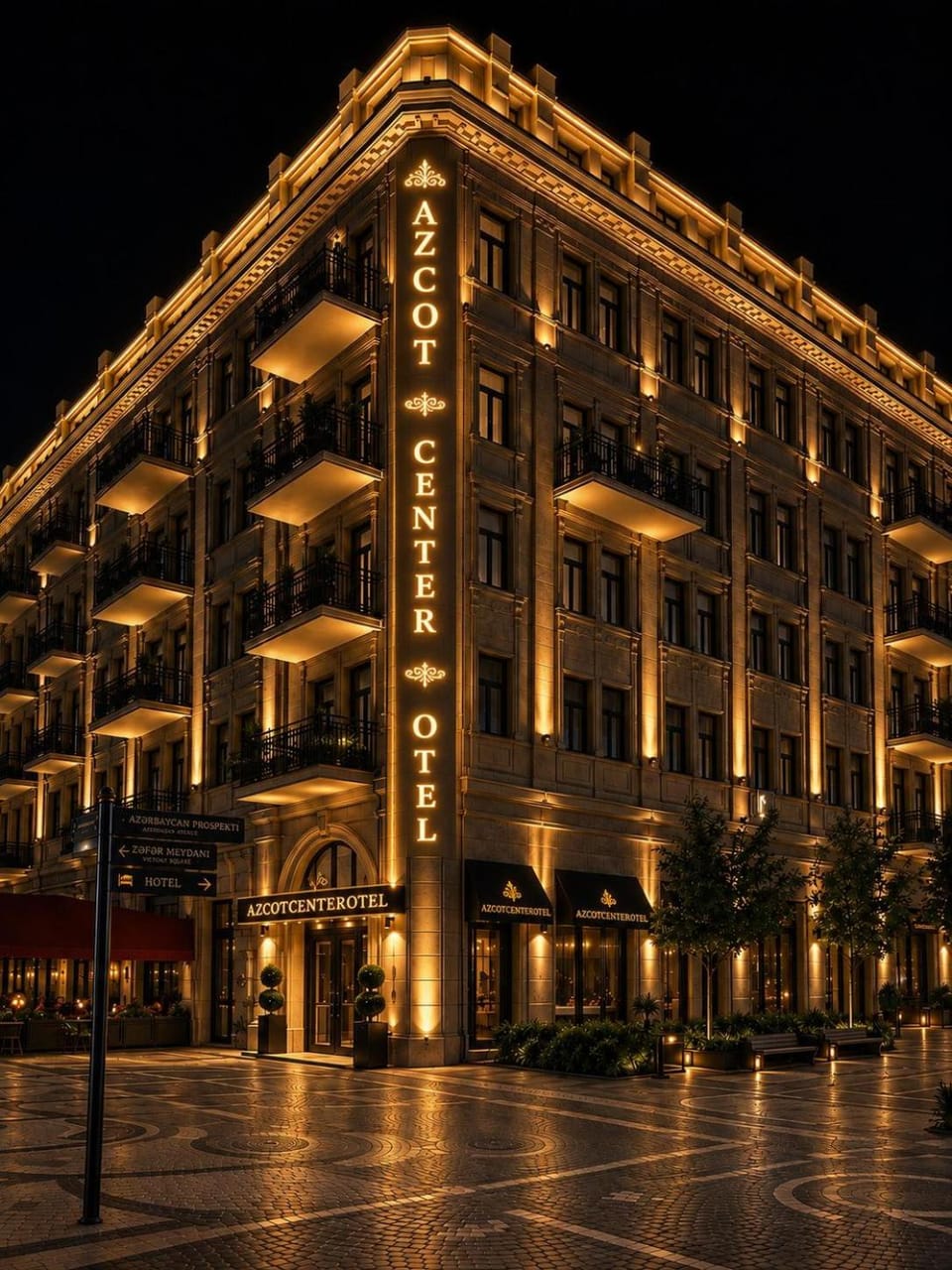 Property building, Night, City view, Location, Parking