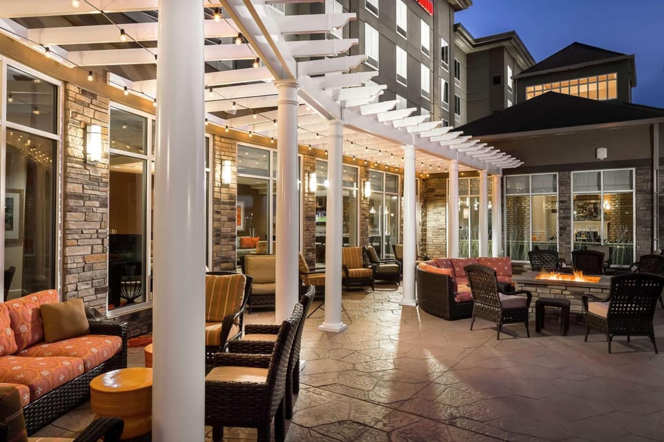 Property building, Patio, Night, Balcony/Terrace, Seating area