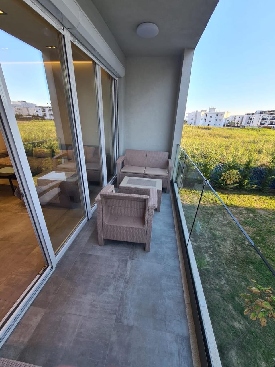 Patio, Day, Garden, View (from property/room), Balcony/Terrace, Living room, Seating area, Garden view