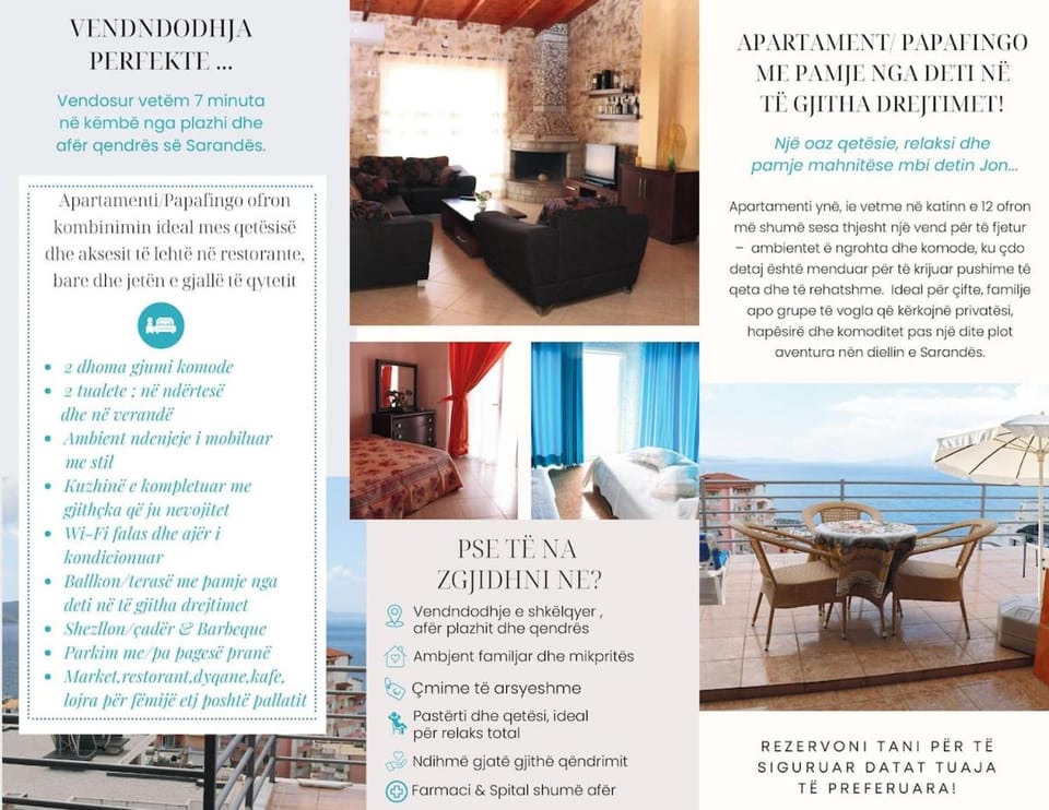12th-Floor Panoramic Sea View Apartment in Sarandë
