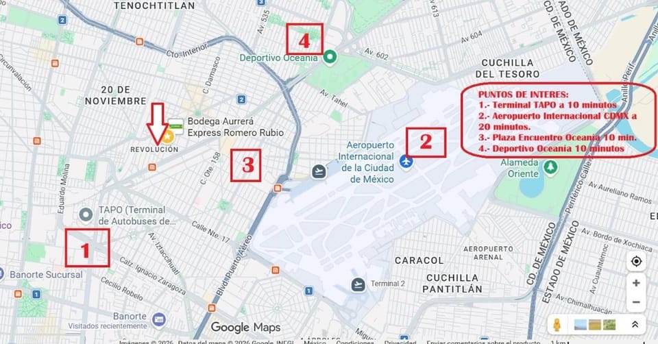 Ideal Apartment near the Airport, TAPO, Encuentro Oceanía Apartment in Mexico City