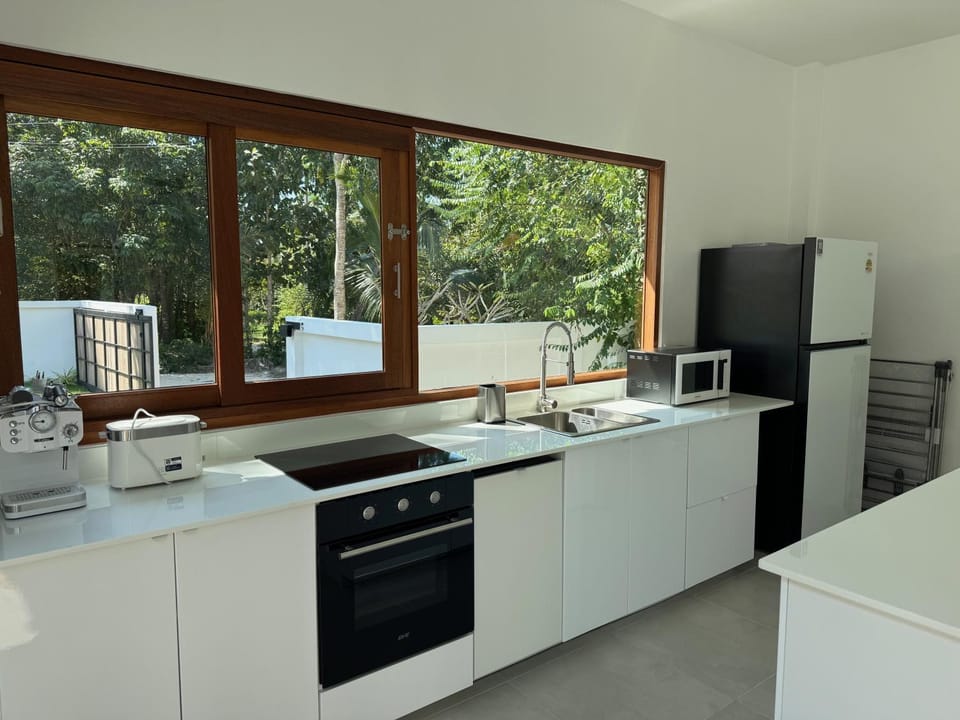 Kitchen or kitchenette, dishwasher, oven, stove