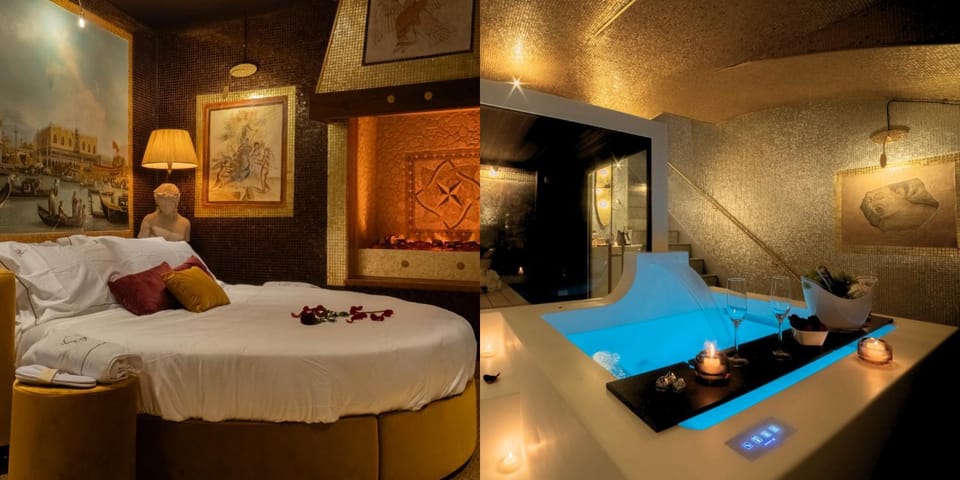 Bed, Hot Tub, Spa and wellness centre/facilities, Spa and wellness centre/facilities, Photo of the whole room, Bedroom, Pool view, Swimming pool, Swimming pool