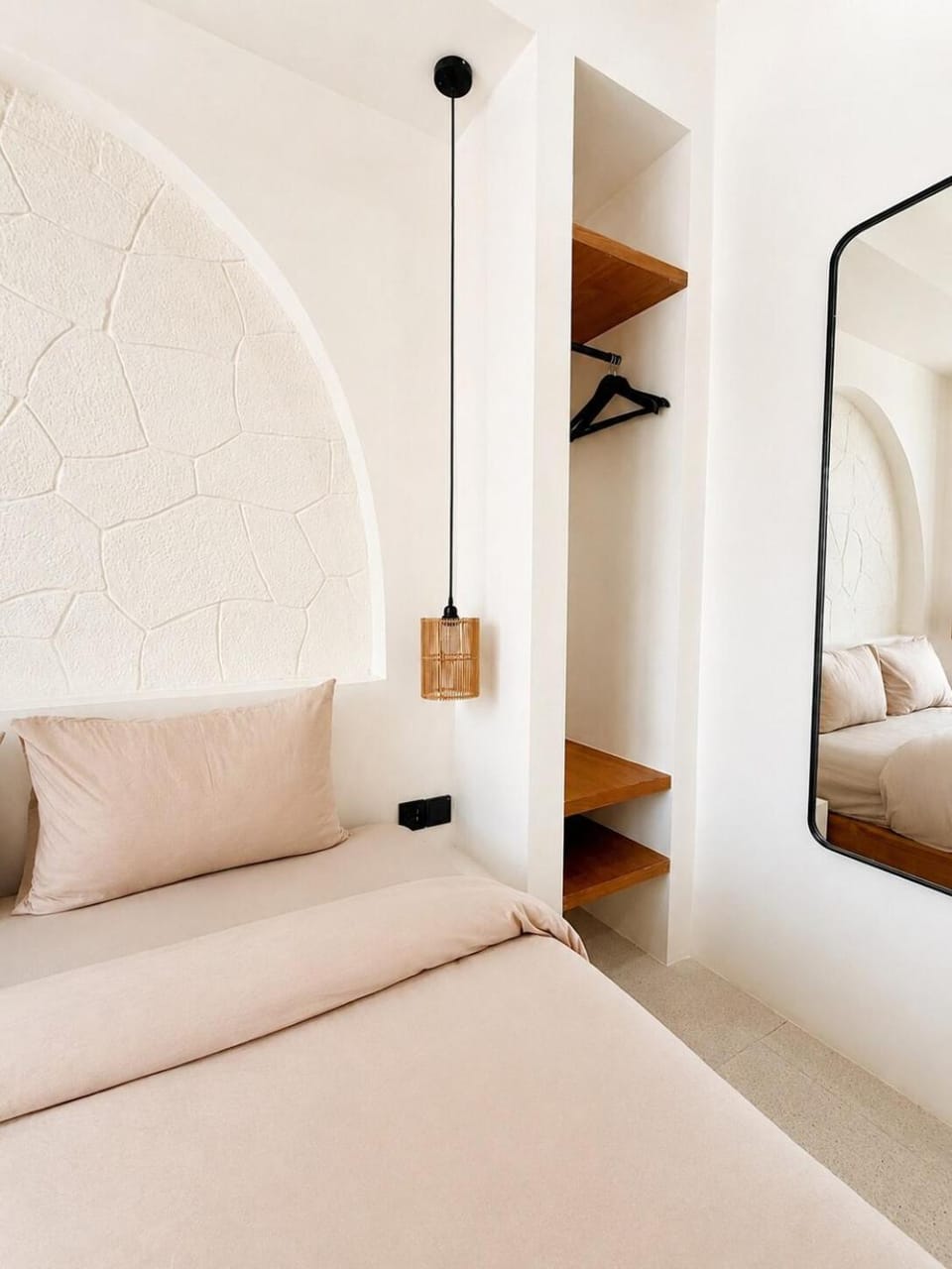 Bed, wardrobe