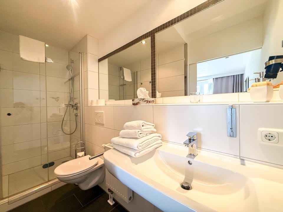 Shower, Toilet, Bathroom, towels