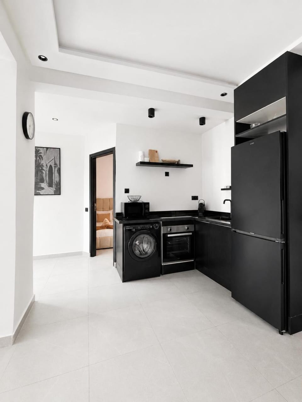 Kitchen or kitchenette, oven, stove