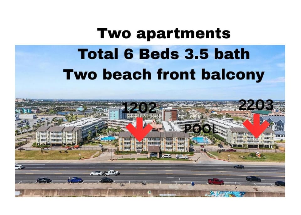 Property building, Bird's eye view, Balcony/Terrace, Beach, Pool view, Sea view, Swimming pool