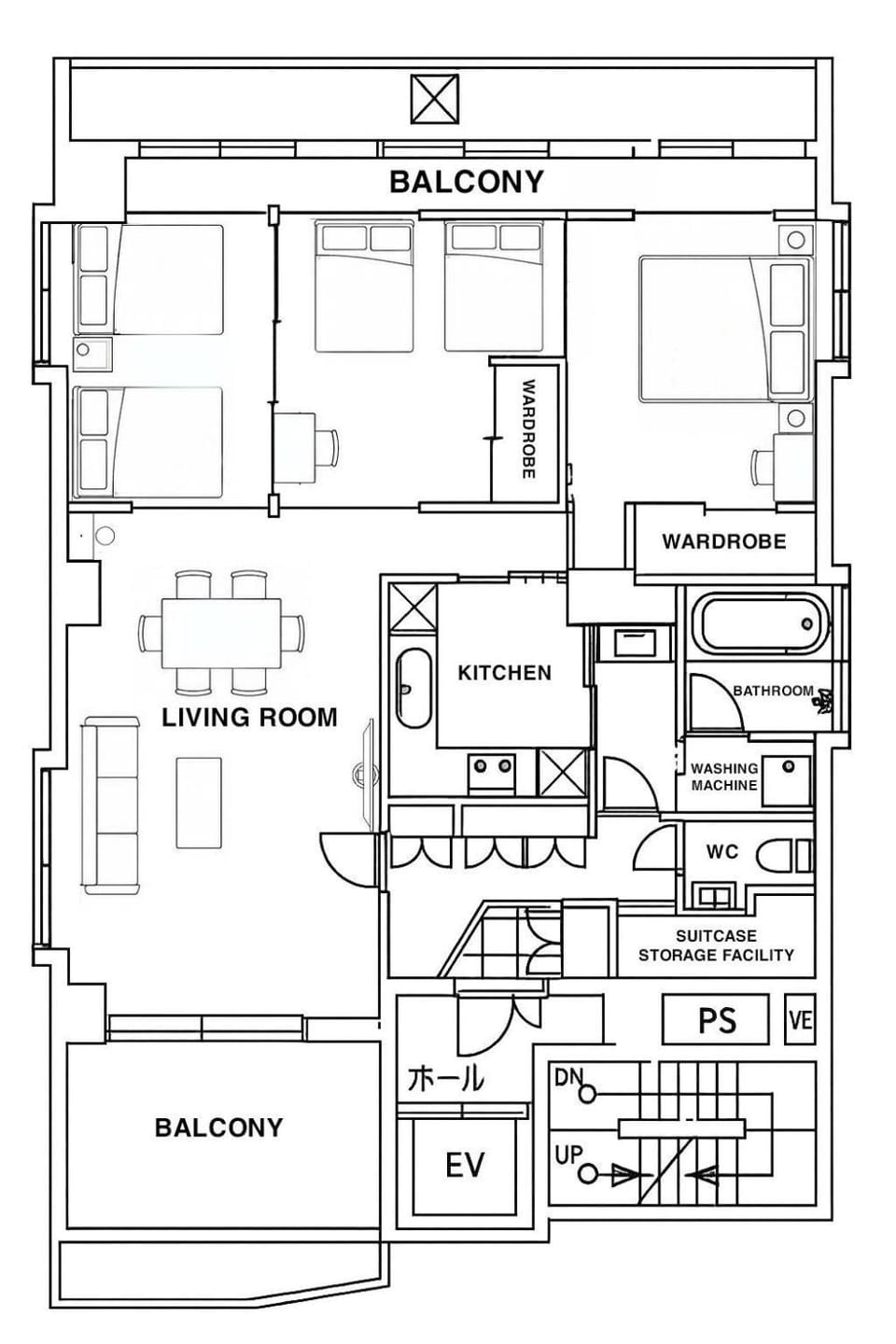 Spacious Family Apartment in Tokyo Up to 12 Guests Elevator Apartment hotel in Tokyo Prefecture