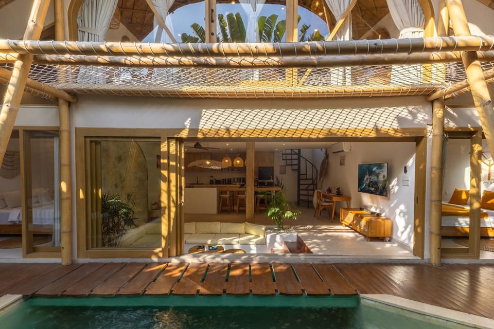 Living room, Pool view