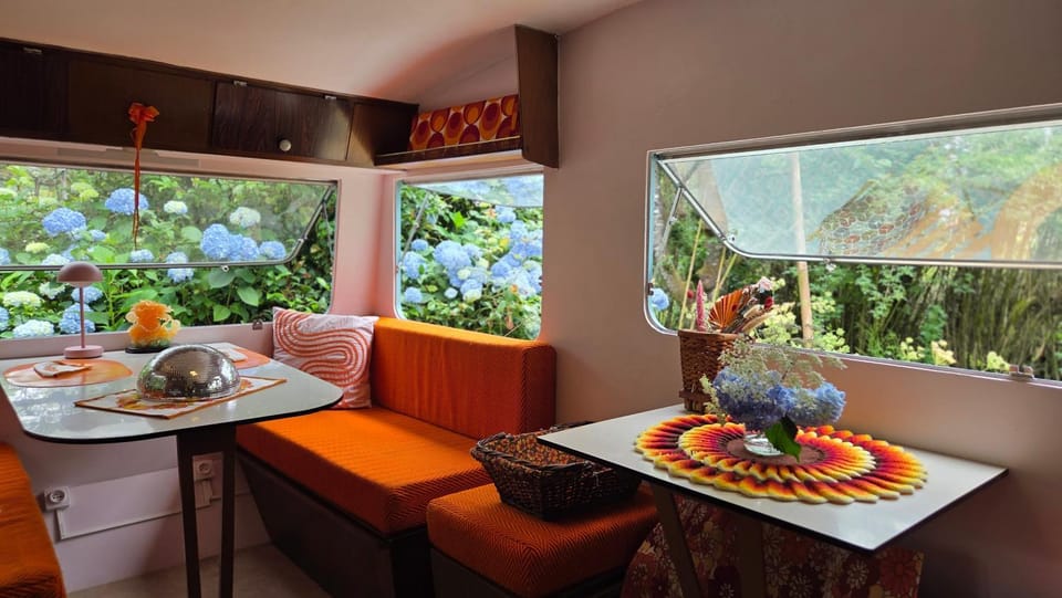 Caravane rétro et son écrin de verdure Luxury tent in Brittany