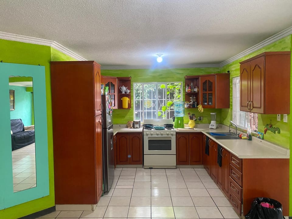 Kitchen or kitchenette, oven, stove