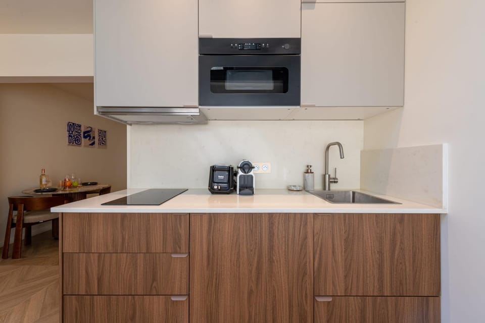 Kitchen or kitchenette, stove, toaster