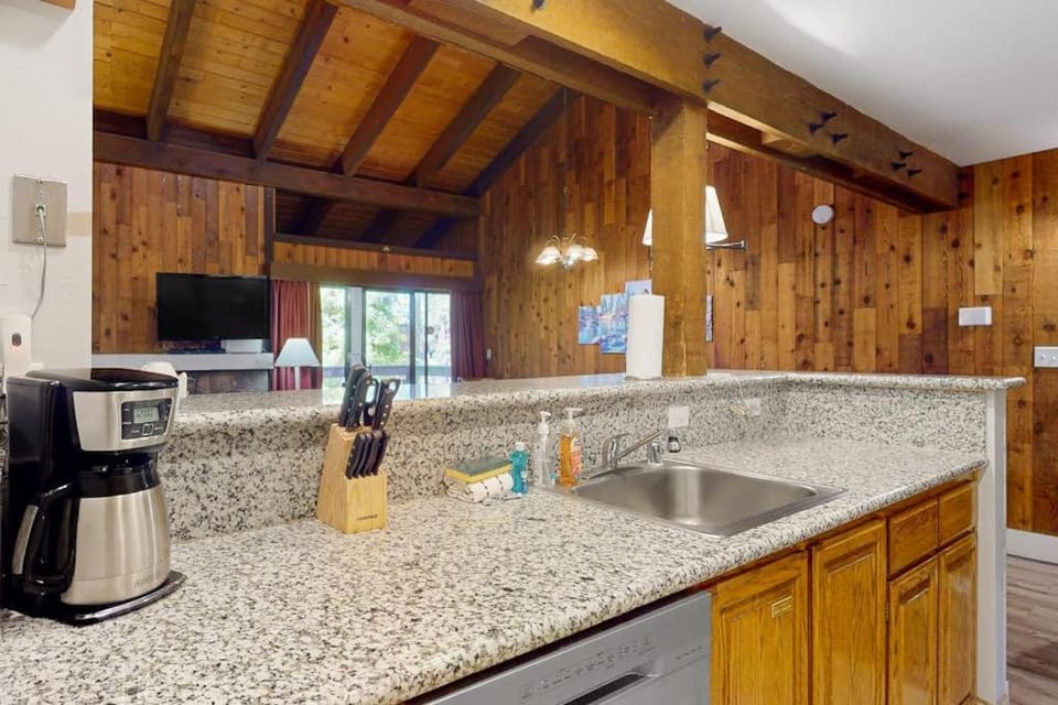 3-story townhome with fireplace pool & private beach access - walk to dining House in South Lake Tahoe