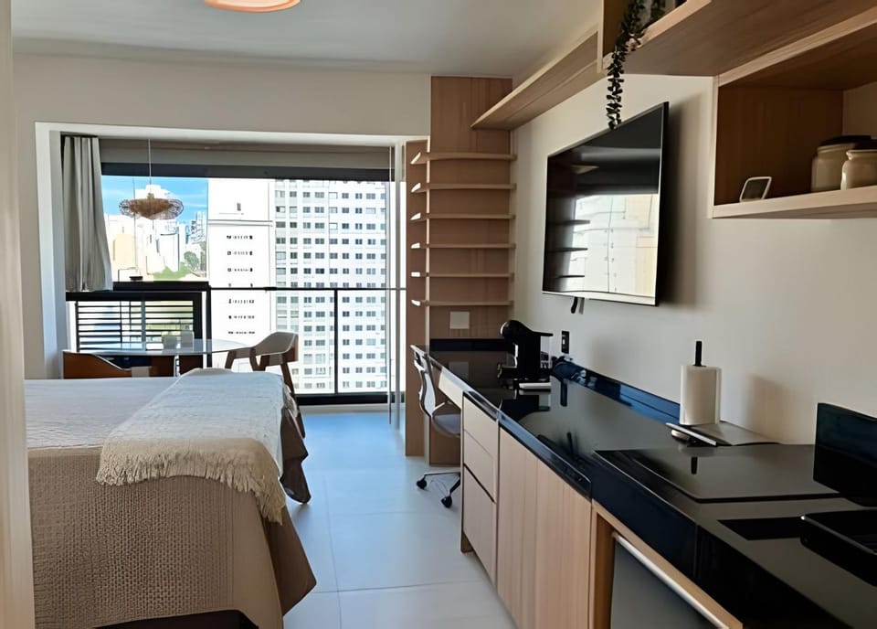 Apto de luxo com piscina incrível, academia(1605B) Apartment in Sao Paulo City