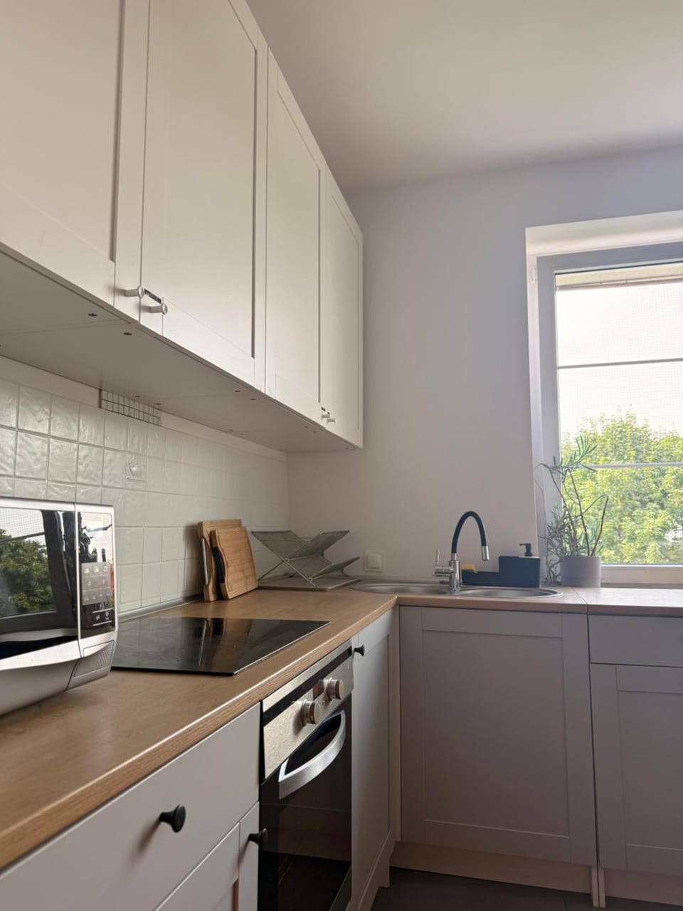 Kitchen or kitchenette, oven