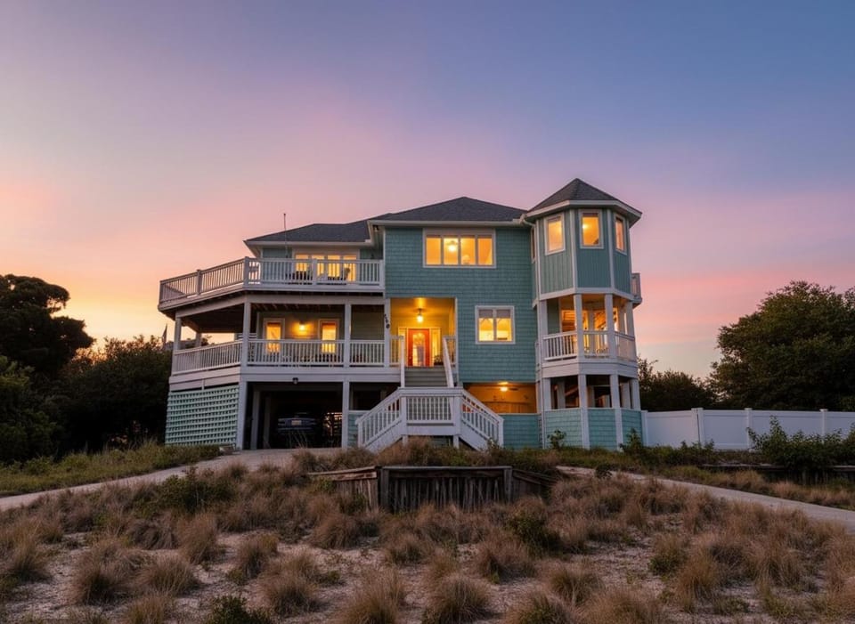 Sunset Dream - Bias Shores, Sound View, Elevator, Pool, Hot Tub, Pets OK, Flex Stays House in Duck