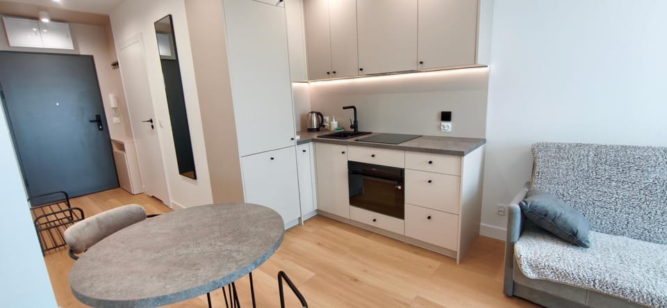 Coffee/tea facilities, Kitchen or kitchenette, Living room, Seating area, dishwasher, oven, stove